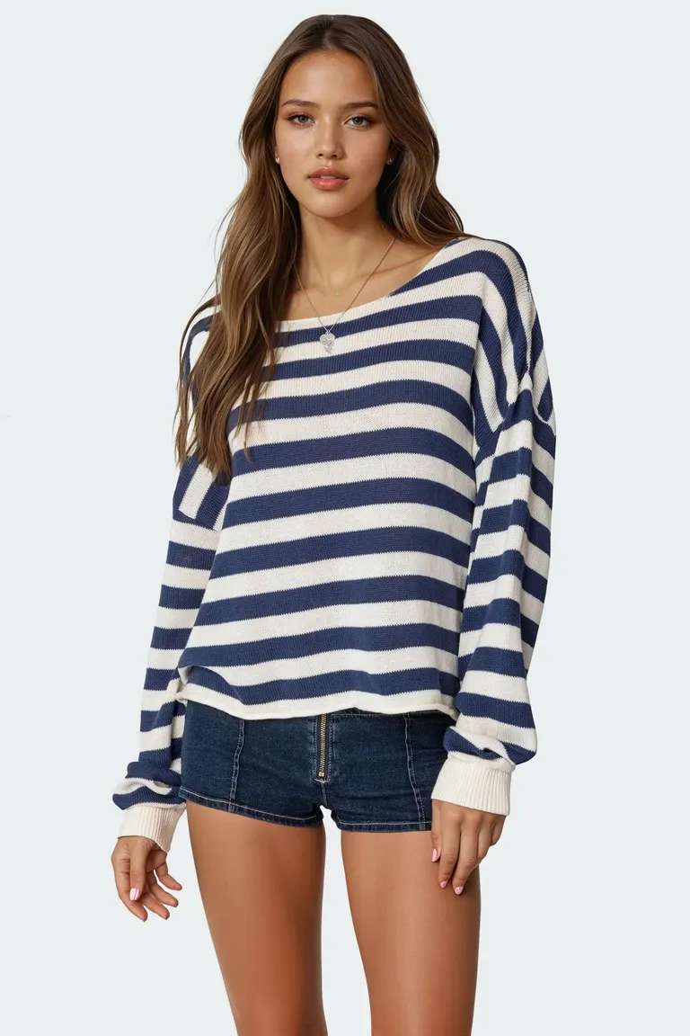Sweater rayas oversized anney de Edikted en Buzos y Sweaters para argentina