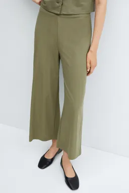 Pantalón crop cintura elástica de Mango en Pantalones para argentina