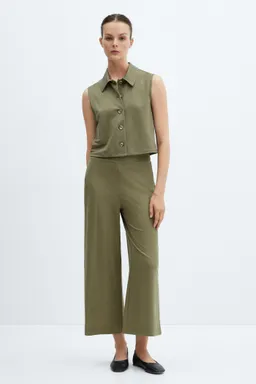 Pantalón crop cintura elástica de Mango en Pantalones para argentina