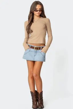Mini faldashort denim stitched de Edikted en Faldas para argentina