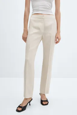 Pantalón lino recto de Mango en Pantalones para argentina