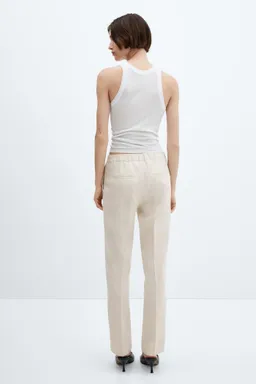 Pantalón lino recto de Mango en Pantalones para argentina