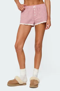 Shorts plaid vaughn con encaje de Edikted en Pijamas y Sleepwear para argentina