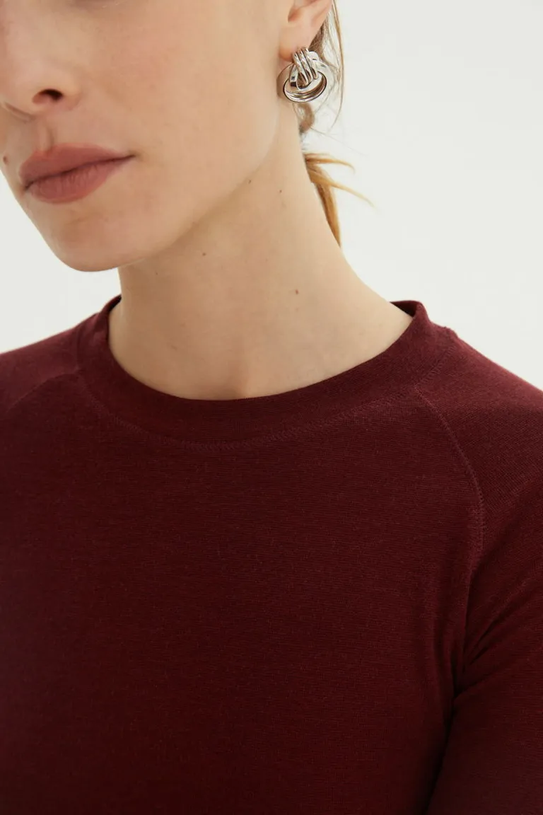 Remera de manga larga con cuello redondo y diseño raglán de corte entallado de Las Pepas en Remeras para argentina