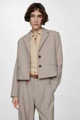 Americana crop raya diplomática de Mango en Blazers para argentina