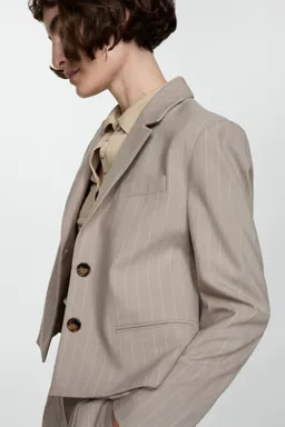 Americana crop raya diplomática de Mango en Blazers para argentina