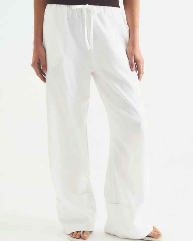 Pantalón de Pierna Ancha con Cintura Elástica y Cordones de Sky en Pantalones para argentina