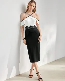 Vestido cóctel encaje y volantes de Motf en Vestidos para argentina