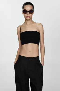 Top crop texturizado de Mango en Tops para argentina