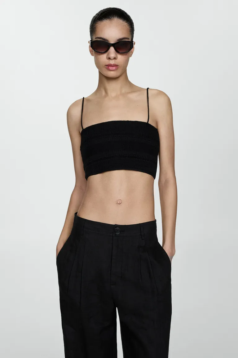 Top crop texturizado de Mango en Tops para argentina