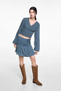Blusa estampada fruncida de Mango Teen en Blusas para argentina