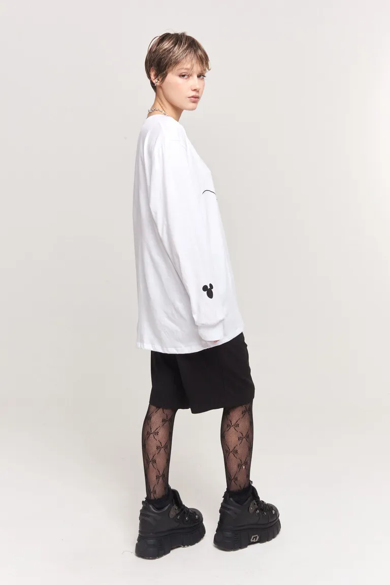 Remera Disney de manga larga en color blanco con estampado de Mickey Mouse de 47 Street en Remeras para argentina