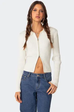 Cardigan tejido cora con cierre de Edikted en Buzos y Sweaters para argentina