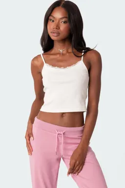 Musculosa acanalada con encaje de Edikted en Tops para argentina