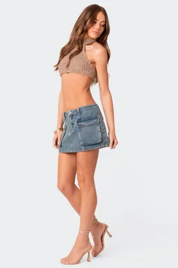 Mini falda cargo denim lavado de Edikted en Shorts para argentina