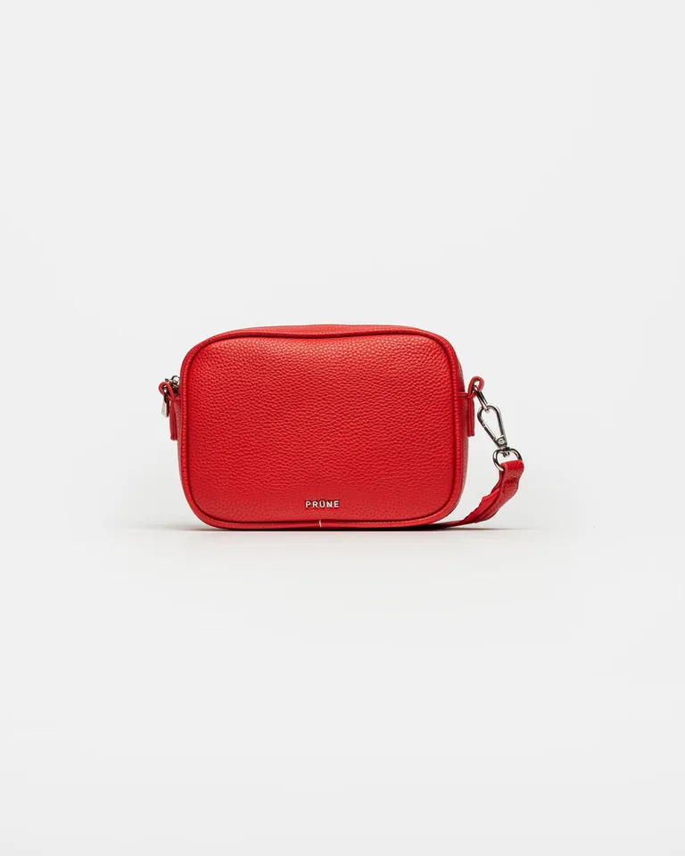 Mini bolsa roja de efecto cuero graneado para un estilo casual y elegante de Prüne en Bolsos y Carteras para argentina