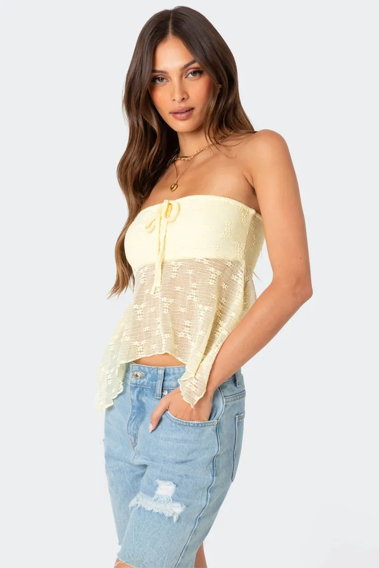 Top strapless transparente bordado de Edikted en Tops para argentina