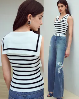Blusa marinera rayada de Motf en Blusas para argentina
