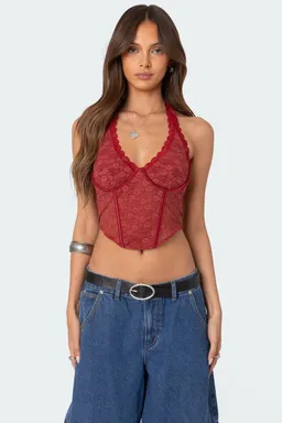 Corset halter encaje chica de Edikted en Ropa Interior y Medias para argentina
