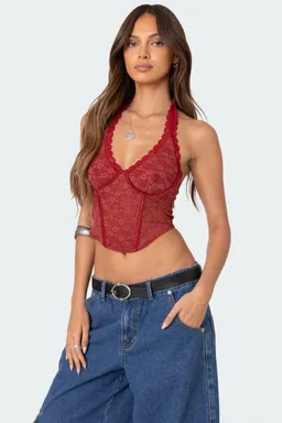 Corset halter encaje chica de Edikted en Ropa Interior y Medias para argentina