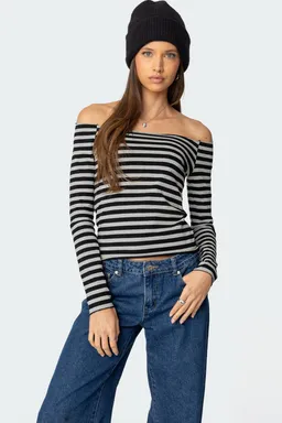 Top rayado off shoulder nelligan de Edikted en Tops para argentina