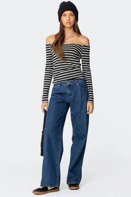 Top rayado off shoulder nelligan de Edikted en Tops para argentina