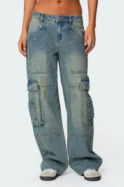 Jeans cargo tiro bajo lavados de Edikted en Pantalones para argentina