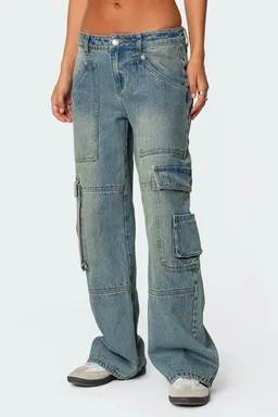 Jeans cargo tiro bajo lavados de Edikted en Pantalones para argentina