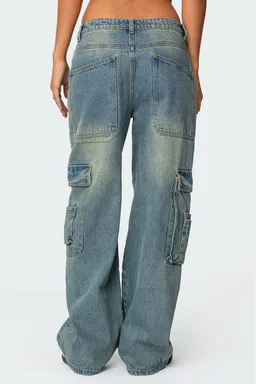 Jeans cargo tiro bajo lavados de Edikted en Pantalones para argentina