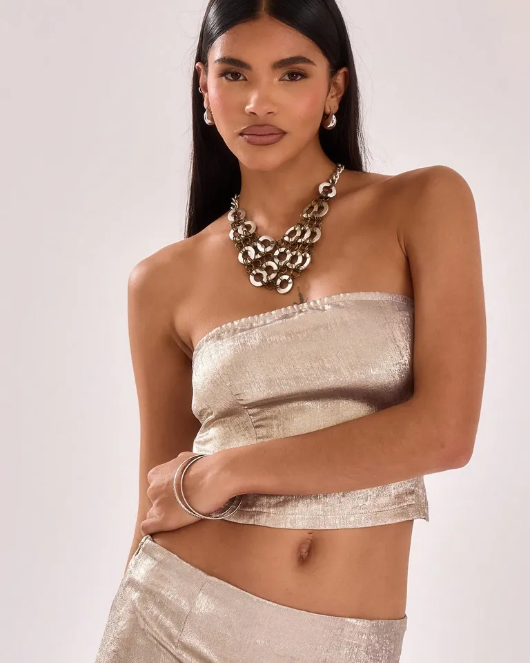 Top bandeau metalizado largo de Musera en Tops para argentina