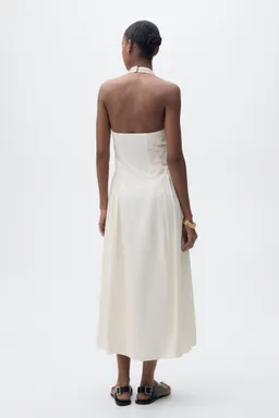 Vestido lino cuello halter de Mango en Vestidos para argentina