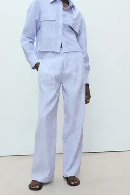Pantalón lino rayas de Mango en Pantalones para argentina
