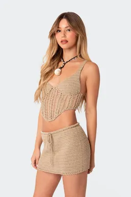 Top crochet cordones baeside de Edikted en Tops para argentina