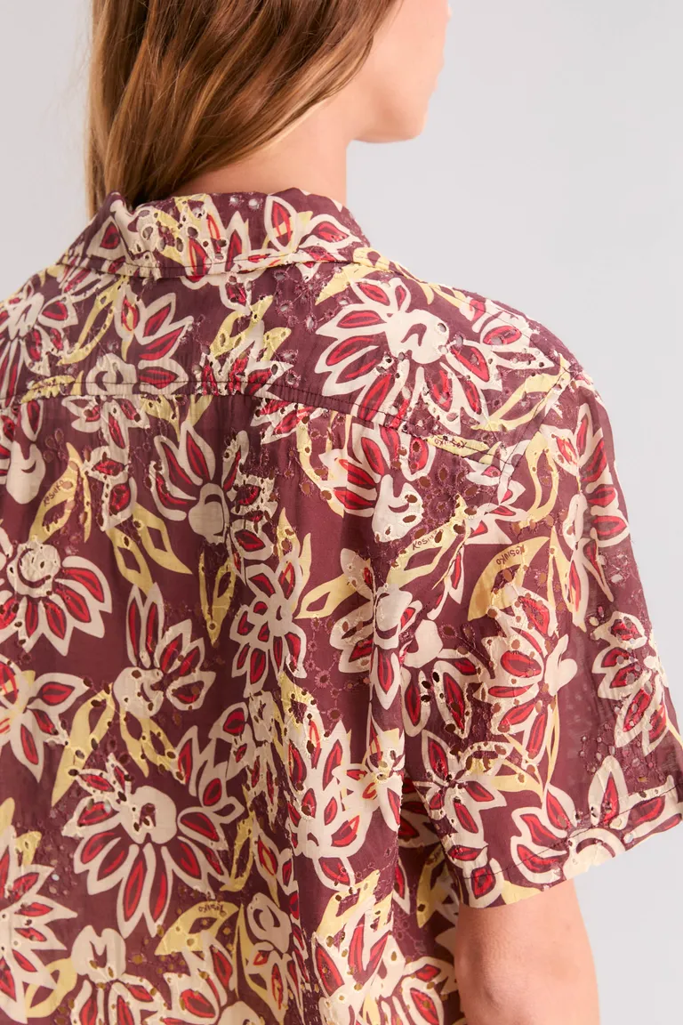 Camisa oversized con estampado floral y bordados exclusivos de Kosiuko en Camisas para argentina