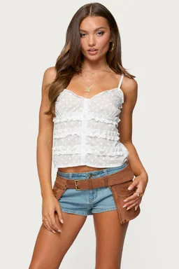 Top chrissa algodón bordado de Edikted en Tops para argentina