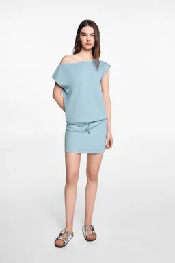 Vestido algodón cintura elastizada de Mango Teen en Vestidos para argentina