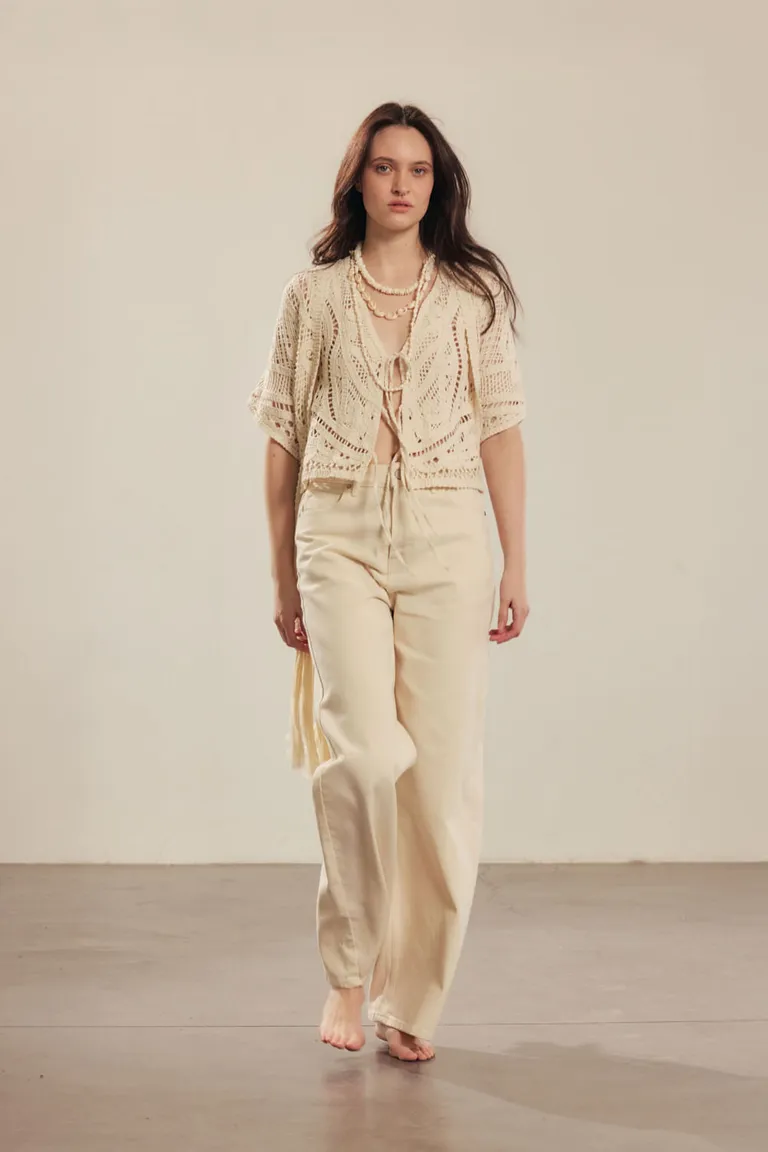 Pantalón de pierna súper ancha en un tono neutro y tiro medio de Portsaid en Pantalones para argentina