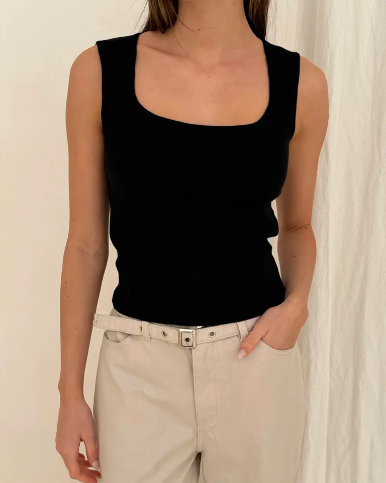 Top de escote cuadrado y tirantes anchos para mujer - Prenda premium y exclusiva de Sky en Tops para argentina