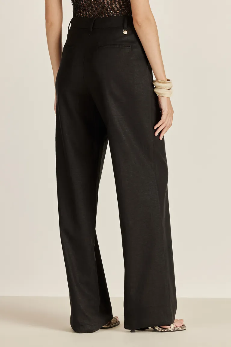 Pantalón relajado y elegante de lino para mujer, con diseño exclusivo de la colección de verano de Tucci en Pantalones para argentina