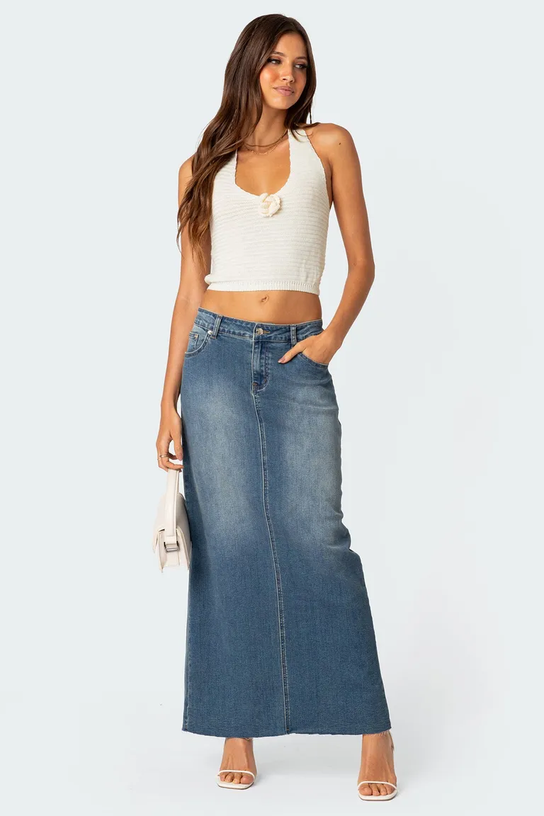 Falda maxi denim elowyn de Edikted en Faldas para argentina