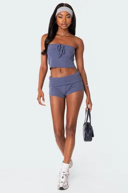 Shorts lizzy waffle dobladillo de Edikted en Shorts para argentina