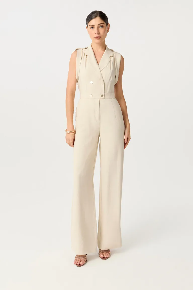 Mono de twill wash de silueta relajada y pierna ancha con detalles metálicos de Markova en Monos para argentina