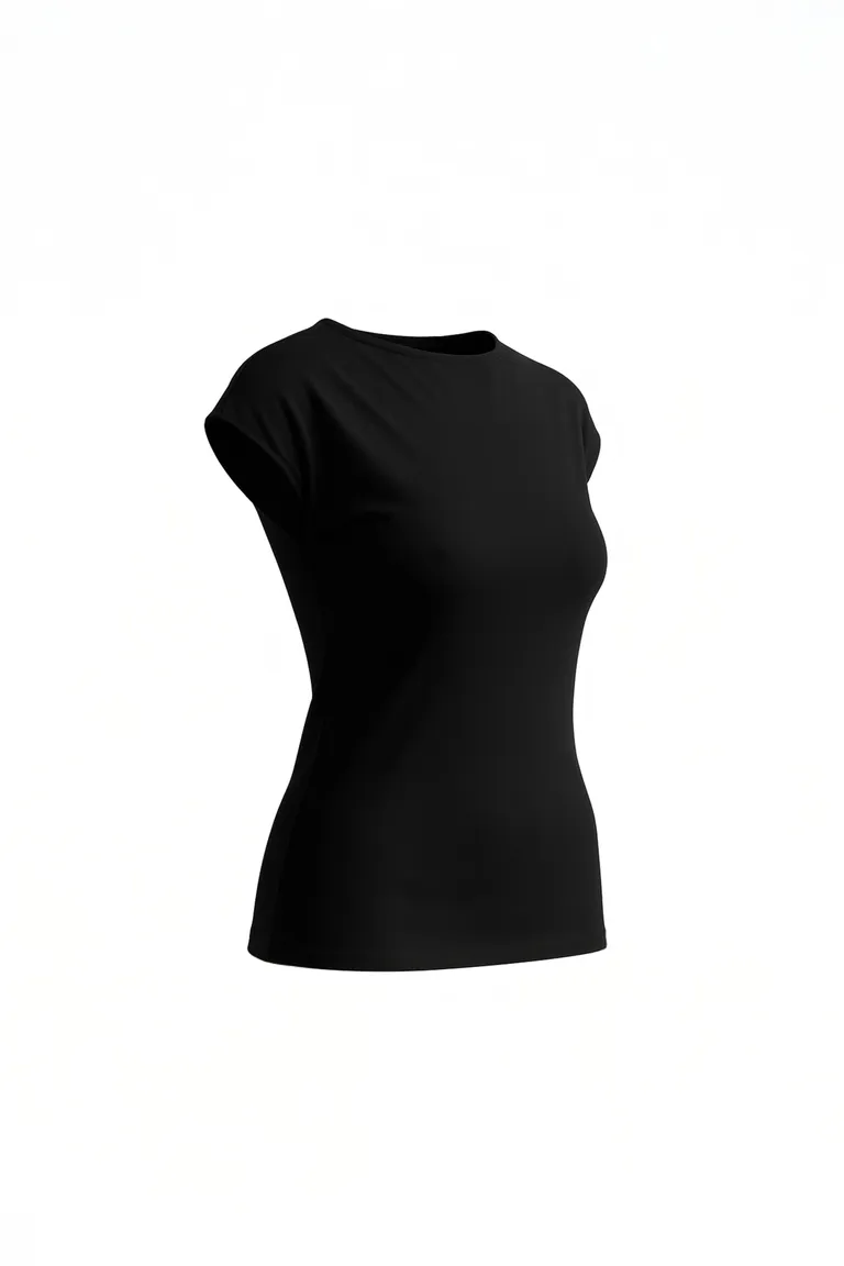 Top negro de cuello alto y hombros caídos para mujer de Naíma en Tops para argentina