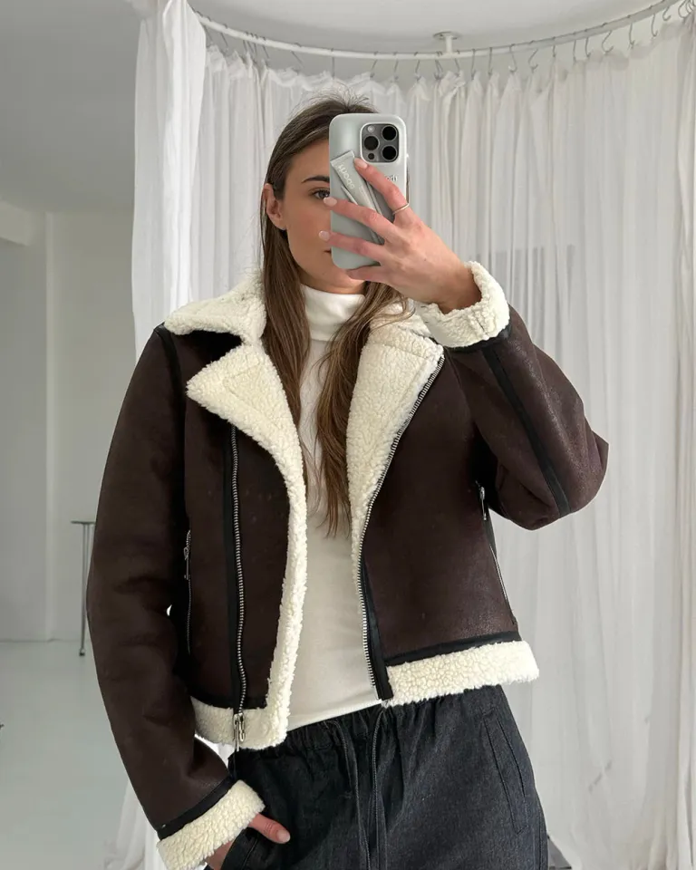 Chaqueta de Gamuza Beige con Forro de Peluche - Diseño Exclusivo y Moderno de Sky en Chaquetas para argentina