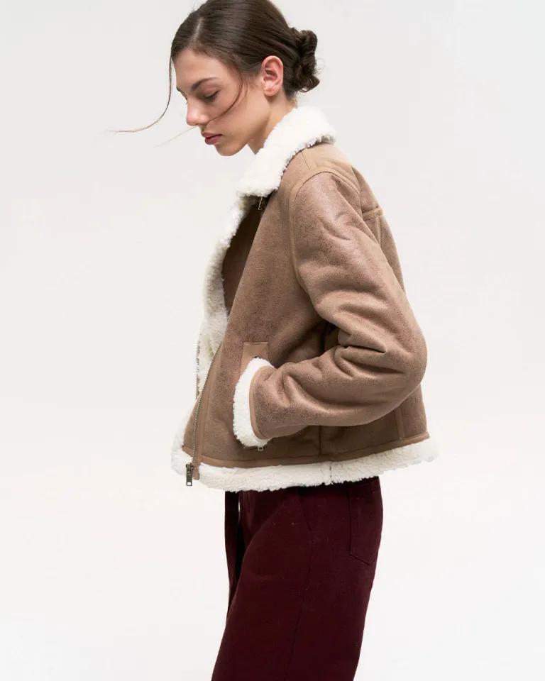 Chaqueta de Gamuza Beige con Forro de Peluche - Diseño Exclusivo y Moderno de Sky en Chaquetas para argentina