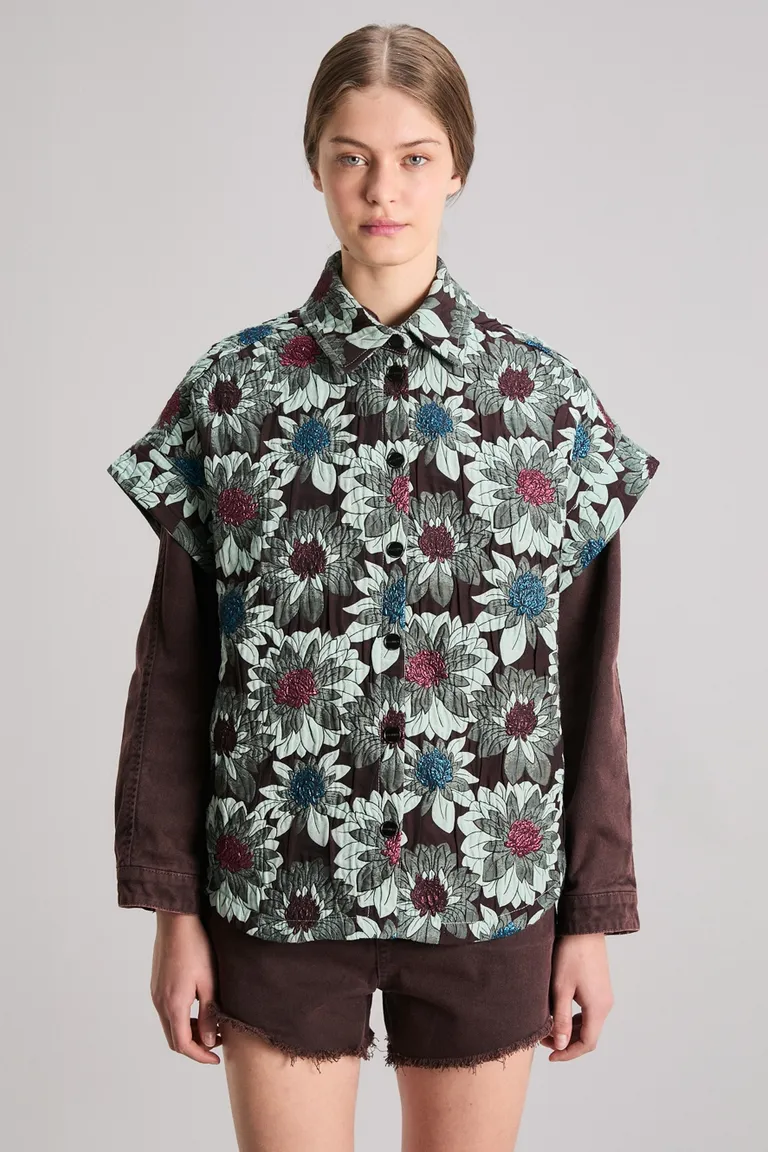 Chaleco oversize con diseño floral en relieve y detalles brillantes de Kosiuko en Chalecos para argentina