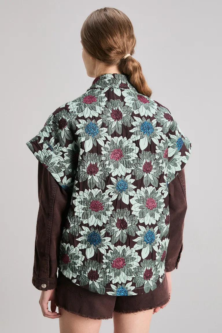 Chaleco oversize con diseño floral en relieve y detalles brillantes de Kosiuko en Chalecos para argentina