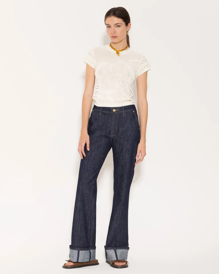 Pantalones vaqueros Luca de tiro medio con basta enrollada de Jazmin Chebar en Pantalones para argentina