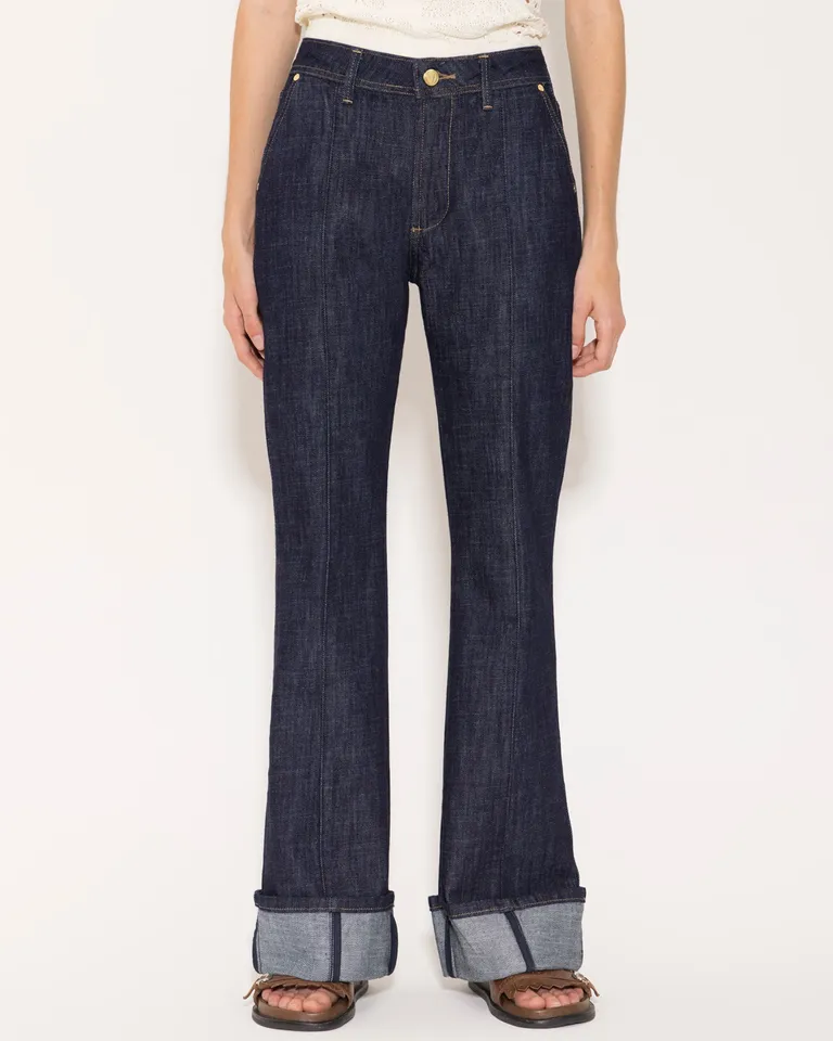 Pantalones vaqueros Luca de tiro medio con basta enrollada de Jazmin Chebar en Pantalones para argentina