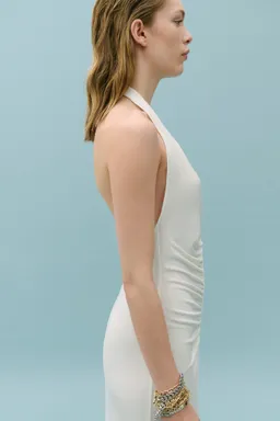 Vestido halter drapeado abertura de Mango en Vestidos para argentina